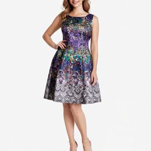 CB established 1962  Fit & Flare Dress Womens Size 6 Sleeveless Floral Lined